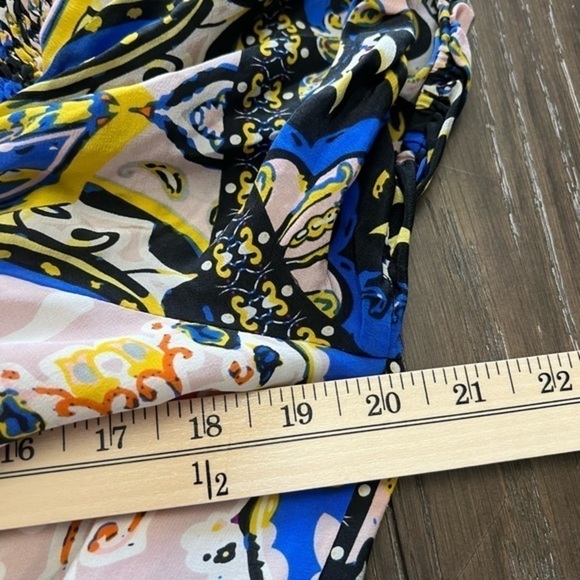 5/48 Saks 5th Avenue Off the Shoulder Mini Dress with Ornamental Designs - Picture 8 of 15